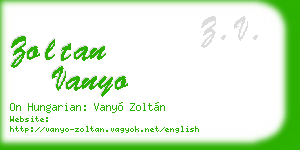 zoltan vanyo business card