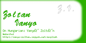 zoltan vanyo business card